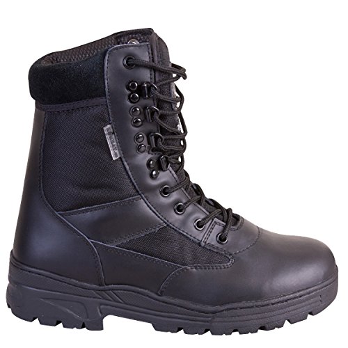 Kombat UK Botas Militares, Piel y Nailon, Media caña, para Hombre, Botas de Patrulla, Hombre, Color Negro, tamaño 8