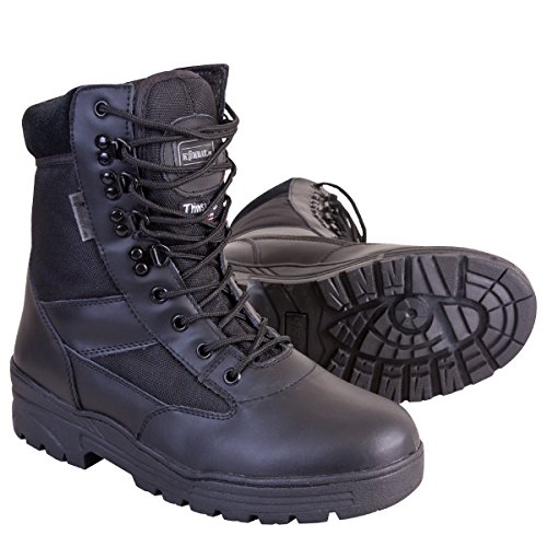 Kombat UK Botas Militares, Piel y Nailon, Media caña, para Hombre, Botas de Patrulla, Hombre, Color Negro, tamaño 8