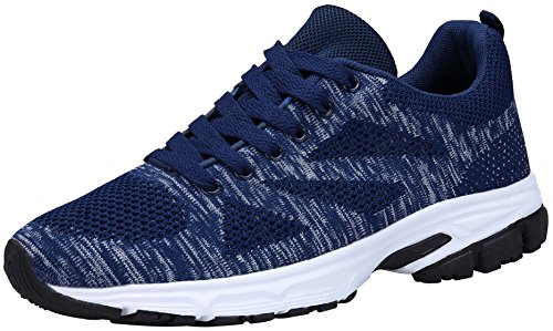 KOUDYEN Unisex Zapatillas Deportivas de Mujer Ligero Running Sneakers Hombre Deporte Zapatos Negro Azul Gris Rojo,fz888-darkblue-EU36