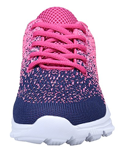 KOUDYEN Zapatillas Deportivas de Mujer Hombre Running Zapatos para Correr Gimnasio Calzado Unisex (EU36, Rosado Azul)