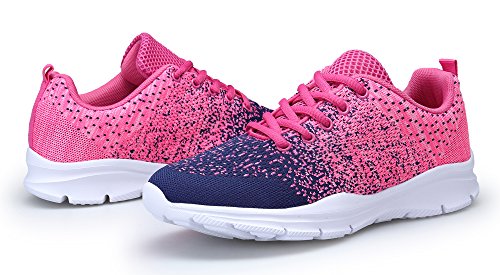 KOUDYEN Zapatillas Deportivas de Mujer Hombre Running Zapatos para Correr Gimnasio Calzado Unisex,XZ746-W-pinkblue-EU38