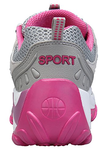 KOUDYEN Zapatillas Deportivas de Mujer Running Sneakers Respirable Zapatos (EU38, Gris)