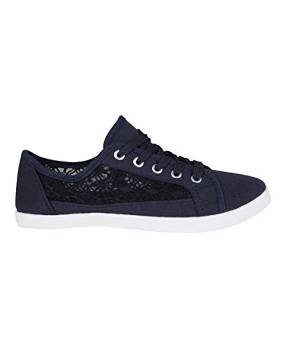KRISP Zapatilla Mujer Crochet Red Moda, Azul Marino, 40 EU (7 UK), 3297-NVY-7