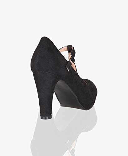 KRISP Zapatos Tacón Ancho Mujer Oferta Fiesta Salón Elegante Boda Básicos Plataforma Calzado Cómodo, Negro (3722), 36 EU (3 UK), 3722-BLK-3