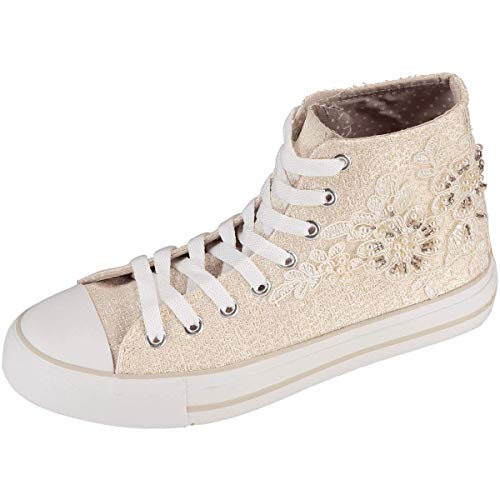 Krüger MADL Bethany 4703-2 - Zapatillas para traje regional para mujer, color crudo, color Beige, talla 36 EU