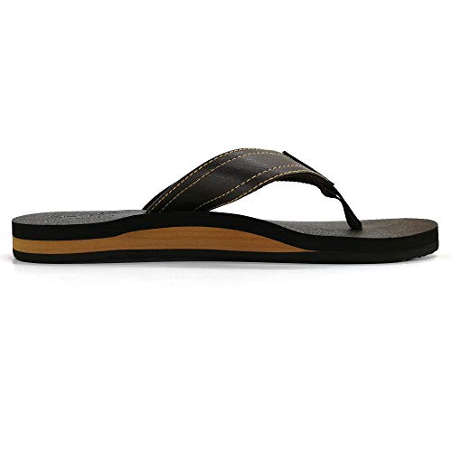 KuaiLu Chanclas Hombre Verano Playa Piscina Comodas Piel Sandalias Planas Caminar Antideslizante Yoga-Espuma Zapatos