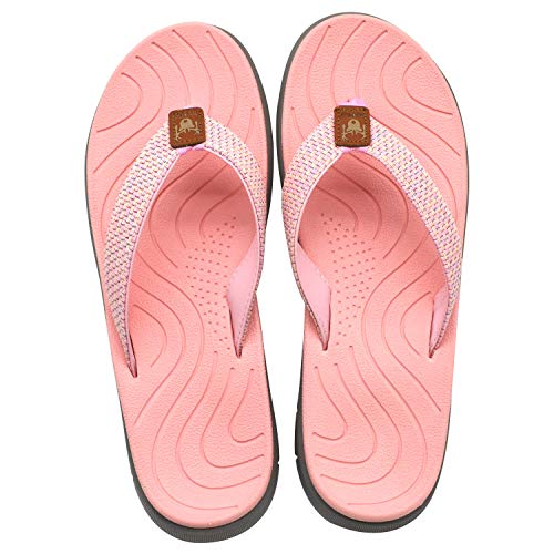 KuaiLu Chanclas Mujer Verano Playa Piscina Comodas Piel Sandalias Planas Caminar Ortopedicas Zapatos