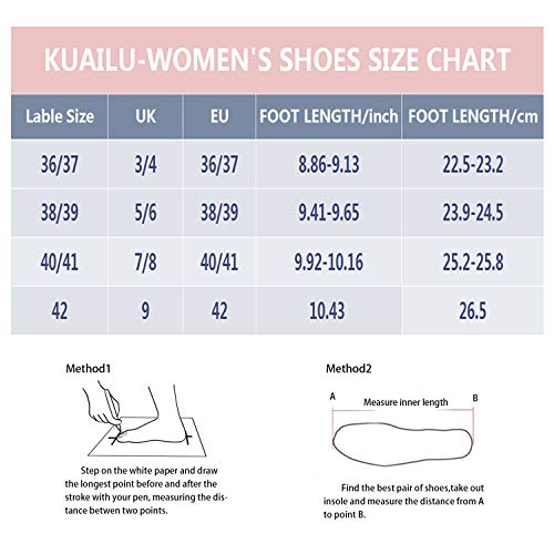 KuaiLu Zapatillas de Casa para Mujer Cálida Invierno Interior Forro de Vellón Pantuflas Cerradas Espuma de Memoria Cómodo Antideslizante Botines