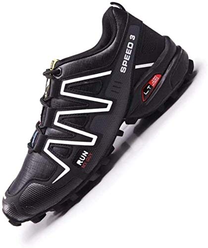 KUXUAN Calzado de Ciclismo para Hombre - Calzado de Bicicleta de Carretera Calzado de Bicicleta de Montaña Calzado MTB,Calzado Casual para Correr Antideslizante y Transpirable,Black-48