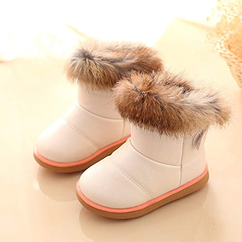 KVbabby Botas de Nieve para Niños Invierno Botines Calentar Botas De Nieve Ante Anti-Deslizante Zapatos Botas de Trabajo,Blanco,28 EU = Fabricante 29
