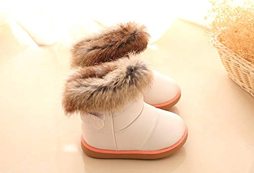 KVbabby Botas de Nieve para Niños Invierno Botines Calentar Botas De Nieve Ante Anti-Deslizante Zapatos Botas de Trabajo,Blanco,28 EU = Fabricante 29