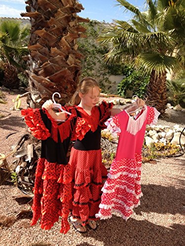 La Senorita Vestido Flamenco Español Traje de Flamenca Chica/niños Rojo Negro