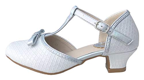 La Señorita Zapato Flamenco Sevillanas de la Princesa niña Plata Glamour (30 EU)