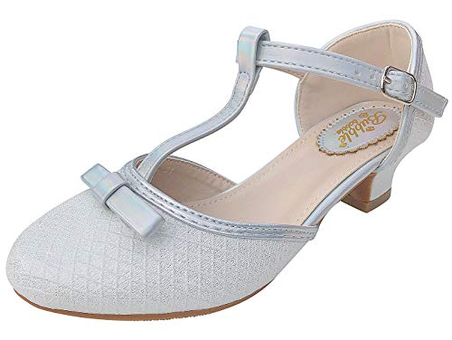 La Señorita Zapato Flamenco Sevillanas de la Princesa niña Plata Glamour (30 EU)