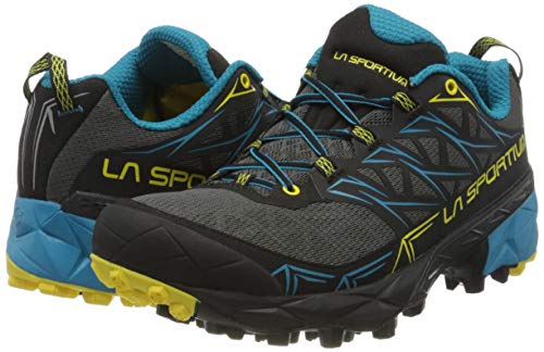 La Sportiva Akyra, Zapatillas de Trail Running Hombre, Multicolor (Carbon/Tropic Blue 000), 42.5 EU