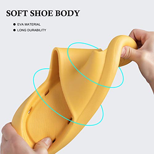 laamei Chanclas de baño unisex para hombre y mujer, antideslizantes, de un solo color, para verano, primavera, para baño, piscina, playa, interior y exterior amarillo 36-37
