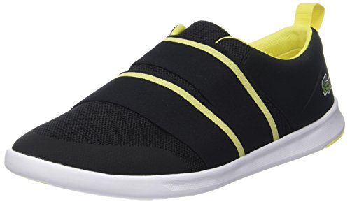 Lacoste Avenir Slip 118 1 SPW, Zapatillas Mujer, Negro (Blk/Fluro YLW), 39 EU