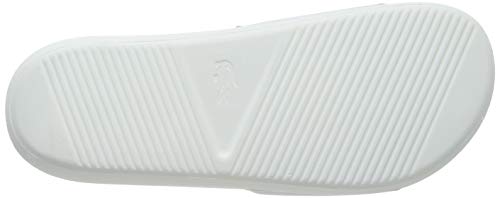 Lacoste Croco Slide 319 4 US CMA, Sandalias de Punta Descubierta Hombre, Blanco (White/Green), 43 EU