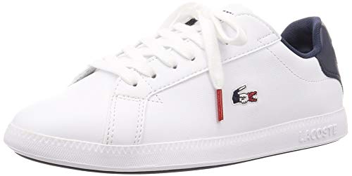 Lacoste Graduate Tri 1 SFA, Zapatillas Mujer, Blanc (Wht/Nvy/Red), 39 EU