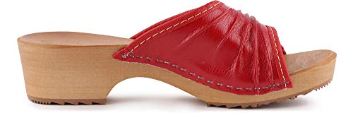 Ladeheid Zuecos de Madera Crocs Sandalias Chanclas Zapatos Verano Mujer LAFA041 (Rojo, 37 EU)