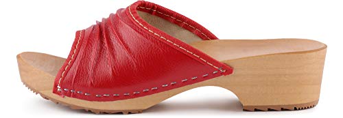 Ladeheid Zuecos de Madera Crocs Sandalias Chanclas Zapatos Verano Mujer LAFA041 (Rojo, 37 EU)