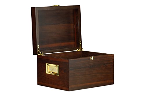 Langer & Messmer Caja de madera München con compartimientos para artículos de cuidado de zapatos, marrón