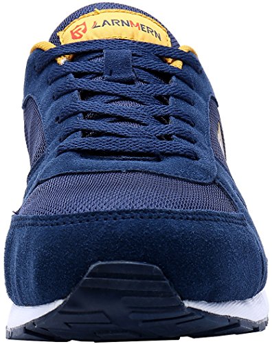 LARNMERN Zapatos de Seguridad Hombre Mujer con Puntera de Acero Zapatilla, Antideslizante ESD Comodos Calzado de Trabajo Industrial (Azul 44 EU)