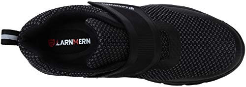 LARNMERN Zapatos de Seguridad para Hombre con Puntera de Acero Zapatillas, Ligeros y Transpirables Zapatos de Entrenamiento prevención de pinchazos (45 EU, Negro)