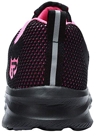 LARNMERN Zapatos de Seguridad para Mujer con Puntera de Acero Zapatillas, Ligeros y Transpirables Zapatos de Entrenamiento prevención de pinchazos (40 EU, púrpura)
