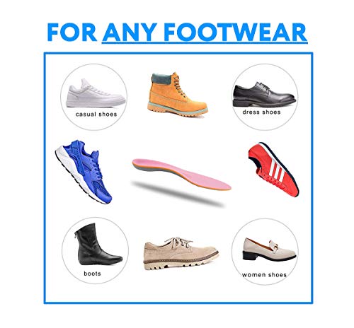 Las plantillas ortopédicas de soporte del arco y los insertos de hueso meta, se pueden usar para pies planos, dolor de hueso meta, fascitis plantar, dolor de talón, dedo gordo, dolor en el antepié