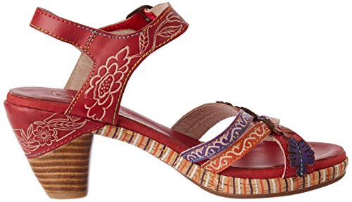 LAURA VITA Beclforto 02, Sandalias con Punta Abierta Mujer, Rojo (Rouge Rouge), 38 EU