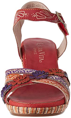 LAURA VITA Beclforto 02, Sandalias con Punta Abierta Mujer, Rojo (Rouge Rouge), 38 EU