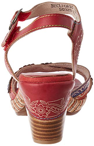 LAURA VITA Beclforto 02, Sandalias con Punta Abierta Mujer, Rojo (Rouge Rouge), 38 EU