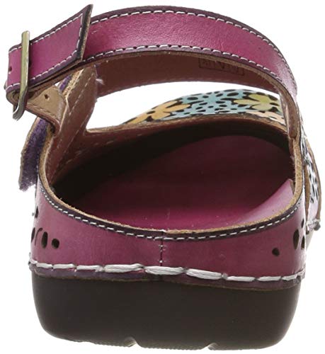 LAURA VITA Bicllyo 01, Sandalias Punta Cerrada Mujer, Fushia, 40 EU