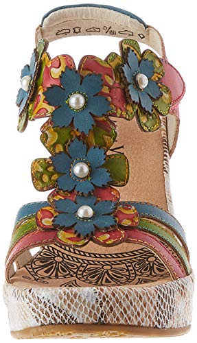 Laura Vita JACSMINO 22, Sandalias de cuña Mujer, Fucsia, 35 EU