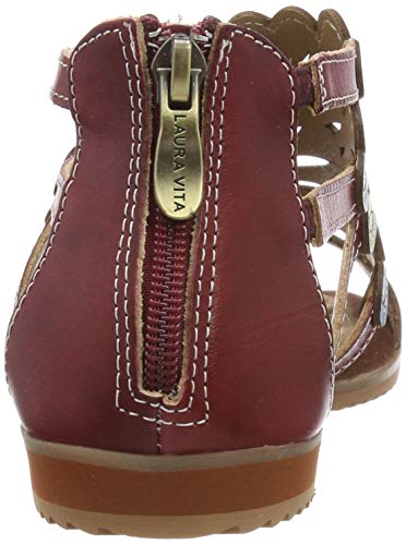 LAURA VITA Vaccao Sandalias de Gladiador para Mujer , Rojo (Rouge Rouge) , 35 EU