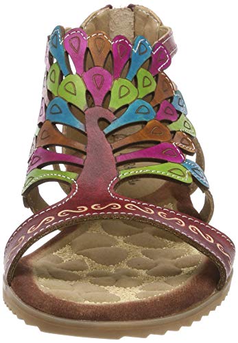 LAURA VITA Vaccao Sandalias de Gladiador para Mujer , Rojo (Rouge Rouge) , 35 EU
