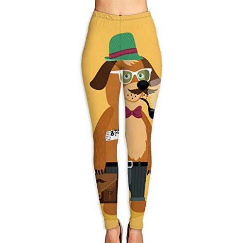 Leggings de Entrenamiento Deportivo con pantalón de Yoga Hipster Nerd Puppy Dog Provide Women with High-Waisted, Leggings de Yoga para Gimnasio Ultra Suaves y livianos