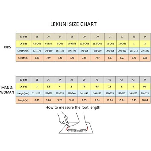 LeKuni Unisex LED Zapatillas （7 Colores ） Low Top Niños USB Carga Zapatos Sneakers Zapatos Luminiosos(Negro,35)