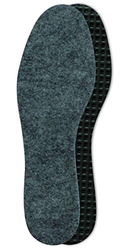 Lenzen 2 Pares de Plantillas de Fieltro contra el Frío en Invierno I Suelas antideslizantes y aislantes con Carbón Activo para Pies Cálidos (43)