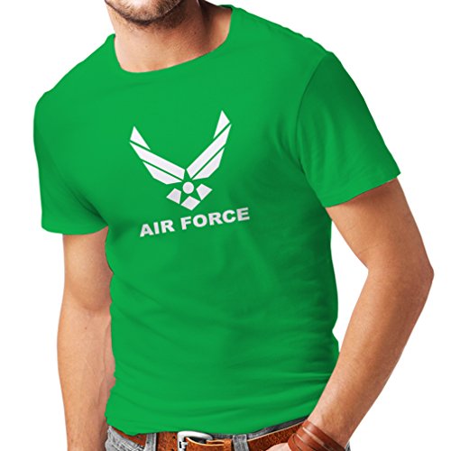 lepni.me Camisetas Hombre United States Air Force (USAF) - U. S. Army, USA Armed Forces (Small Verde Blanco)