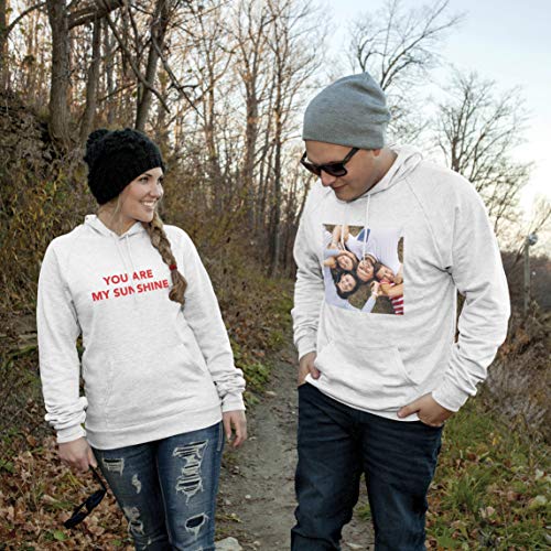 lepni.me Sudadera con Capucha Regalo Personalizado, Agregar Logotipo de la Compañía, Diseño Propio o Foto (Large Blanco Multicolor)