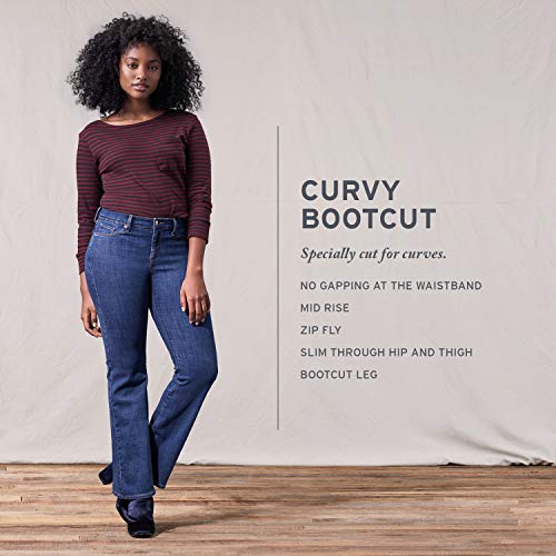 Levi's Women's Curvy Bootcut Jeans, Smooth Dark Rinse, 27 (US 4) S