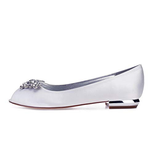 LGYKUMEG Sandalias de Boda Bajo Tacon Peep Toes Zapatos Boda Fiesta Mujer Abrochan Los Satén Zapatos para Novia,Wine Red,43EU/12US/10UK