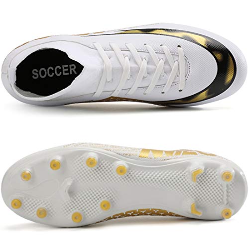 LIANNAO Botas de Fútbol para Hombre Spike Zapatillas de Fútbol Profesionales Atletismo Training Zapatos de Fútbol Exterior Deporte Entrenamiento Zapatos de Fútbol