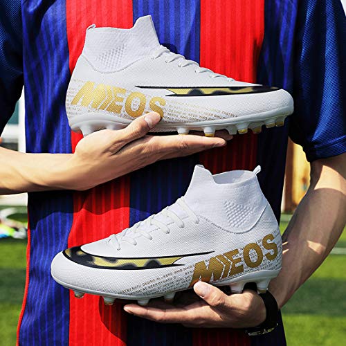 LIANNAO Botas de Fútbol para Hombre Spike Zapatillas de Fútbol Profesionales Atletismo Training Zapatos de Fútbol Exterior Deporte Entrenamiento Zapatos de Fútbol