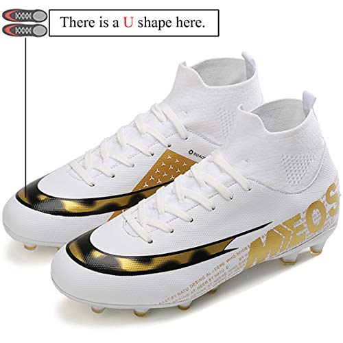 LIANNAO Botas de Fútbol para Hombre Spike Zapatillas de Fútbol Profesionales Atletismo Training Zapatos de Fútbol Exterior Deporte Entrenamiento Zapatos de Fútbol