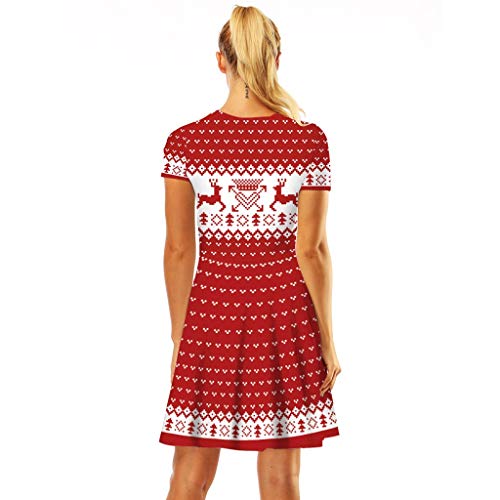 ღLILICATღ Años 50 Hepburn Vintage Navidad Swing Vestidos De Fiesta Mujer Elegantes Vestido para Mujer Sexy Casual Notas Impresas Vestidos de Mujer Navidad Cóctel Playa Evening Prom Ceremonia de Boda