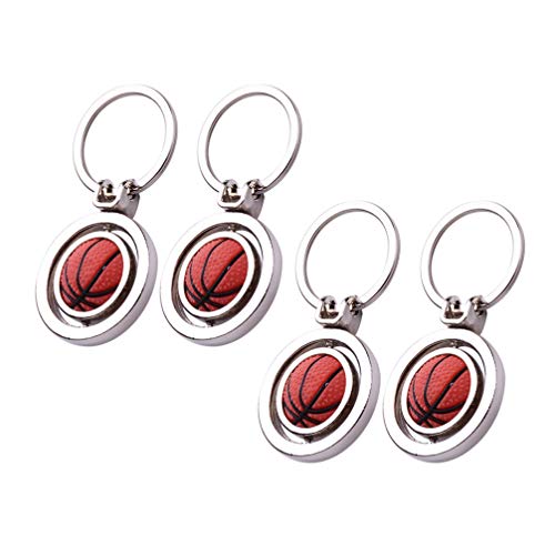 LIOOBO - 4 llaveros colgantes con diseño de baloncesto