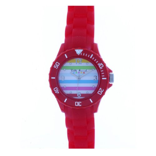Little Marcel LM16RDSN - Reloj analógico de Cuarzo para Mujer, Correa de Resina Color Rojo